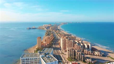 Aerial View Panoramic View La Manga Del Mar Menor Cartagena Murcia