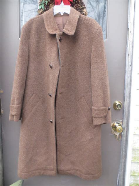 Llama Alpaca Wool Coat 1960s West Germany Vintage Long Brown Warm