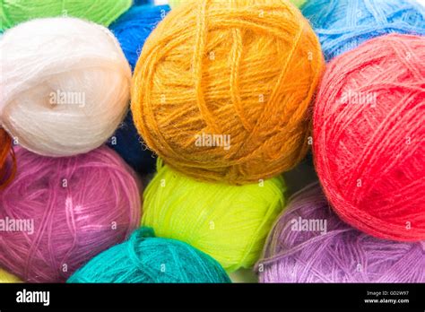 Colored Woolen Thread A Bunch Of Close Up Photos Stock Photo Alamy