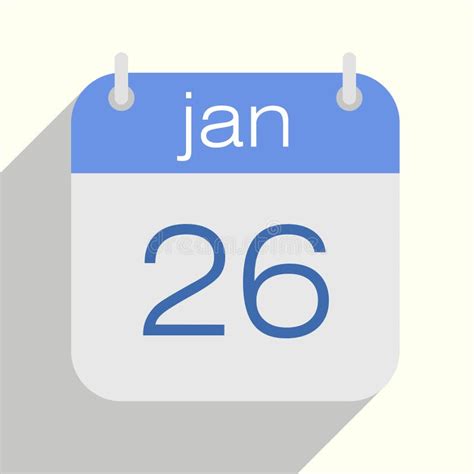 January 26 26th Day Of Month Calendar Datewhite Page Of Tear Off