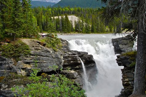 Athabasca Falls Jasper National Park Canada Hd Wallpaper Background