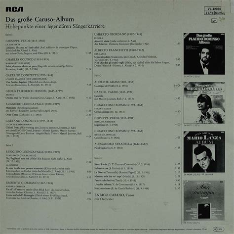 Enrico Caruso Das Grosse Caruso Album Oper Operette Klassik