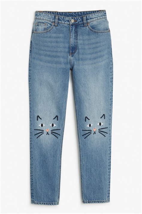 Diy Alert Embroider Your Jeans Knees With Cute Little Kitty Cats For