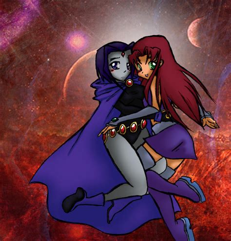 Raven And Starfire By Inya Spring On Deviantart