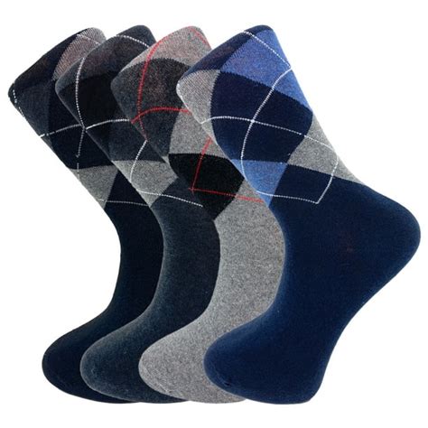 aws american made soft cotton crew dress socks for men argyle patterned 4 pairs size 10 13
