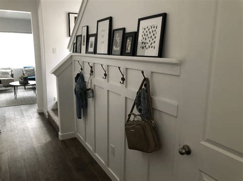 Entryway Board And Batten Wall With Hooks House To Home Diy In 2021