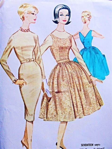 1960 Mad Men Dress Pattern Mccalls 5517 Wiggle Sheath Dress Or Full
