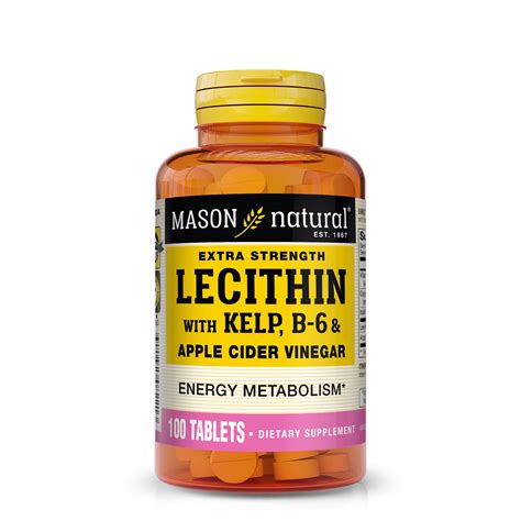 Mason Natural Extra Strength Lecithin with Kelp, B-6 & Apple Cider