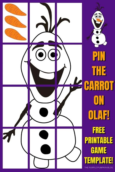 Pin The Carrot On Olaf Template Free Printable Frozen Game