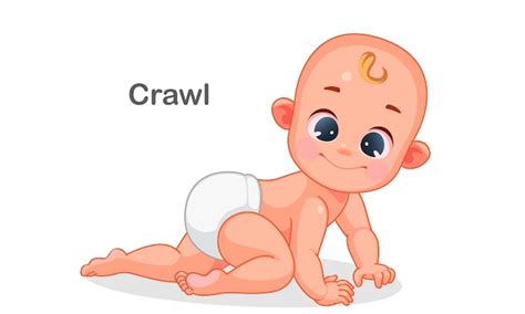 Premium Vector Of Cute Baby Crawling