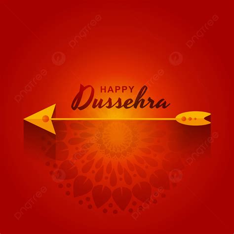 Happy Dussehra Festival Card With Gold Arrow Background Vector