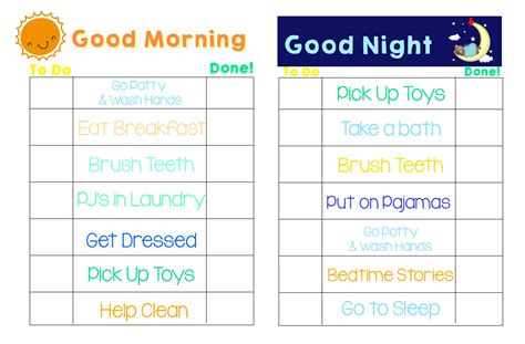9 Best Kids Bedtime Routine Chart Printable