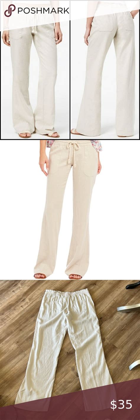 Roxy Oceanside Linen Blend Wide Leg Pants Xl Wide Leg Pants Clothes Design Fashion