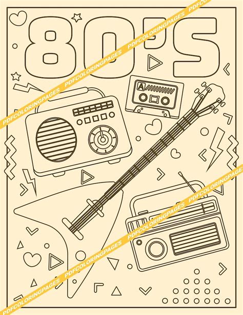 Printable 80s Coloring Pages Back To The 80s 80s Aesthetic Digital