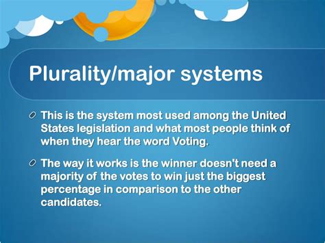 Ppt 2 Systems Of Voting Plurality And Proportional Representation