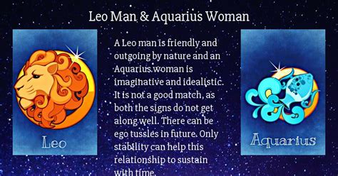 Im a leo male and have just met a aquarius woman, the emotional and sexual attraction was instant. Leo man n aquarius woman. Leo man n aquarius woman.