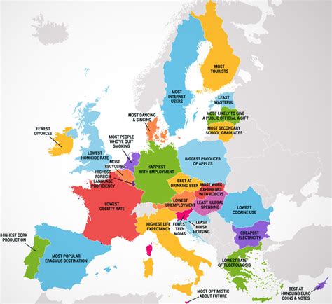 Find all euro countries, state or nation. Four maps show 50 states and European countries best and worst qualities | Big Think