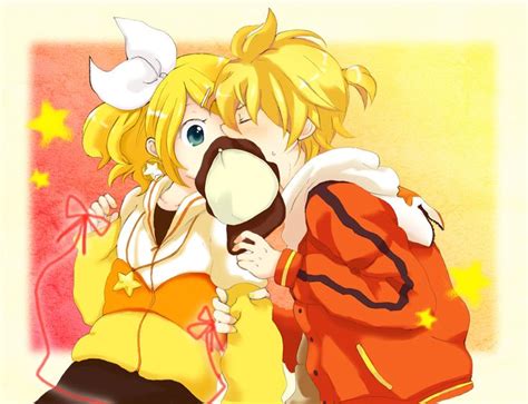Rin And Len Kagamine Photo Kiss Juvenile Anime Anime Images Vocaloid