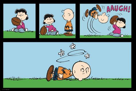 Peanuts Football Charlie Brown And Lucy Van Pelt Playing Kicking