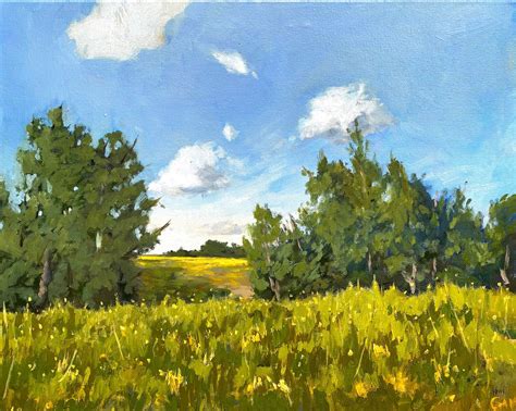 Original Oil Painting The Meadow Landscape Painting Etsy