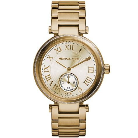 Michael Kors Skylar Gold Dial Gold Steel Strap Watch For Women