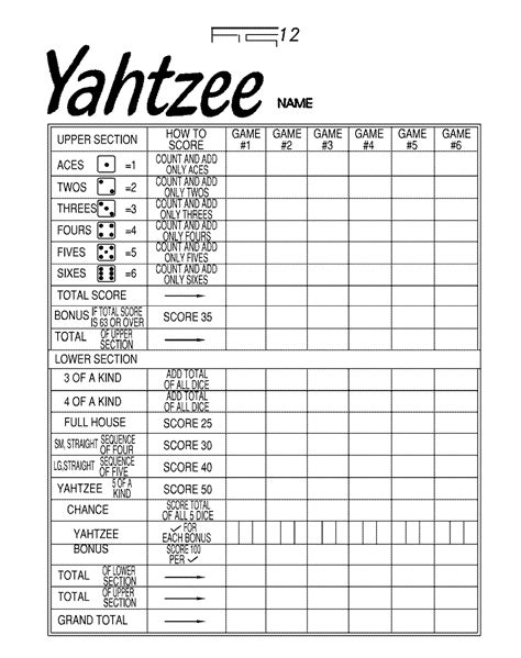 Die größte hochschule für fernstudiengänge ist die fernuniversität hagen mit etwa 50 000 studenten. yahtzee score sheet | Yahtzee score sheets, Yahtzee sheets, Yahtzee