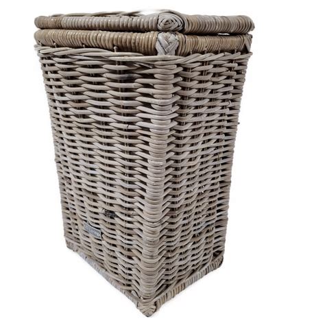 Shaped Grey Laundry Basket With Liner