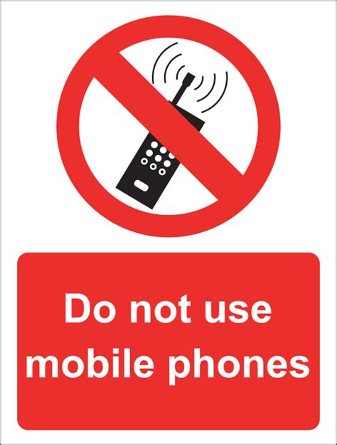 Do Not Use Mobile Phones Sign Vinyl 15x20cm