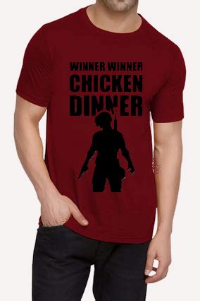 PUBG Winner Winner Chicken Dinner Red Round Neck Drifit ...