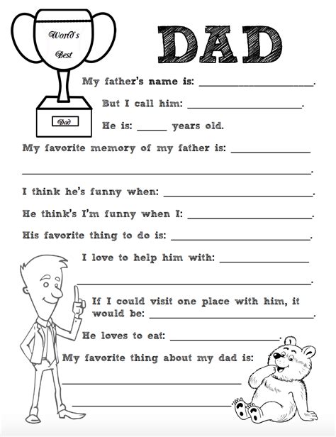 Free Printable Fathers Day Coloring Worksheets 2 Designs