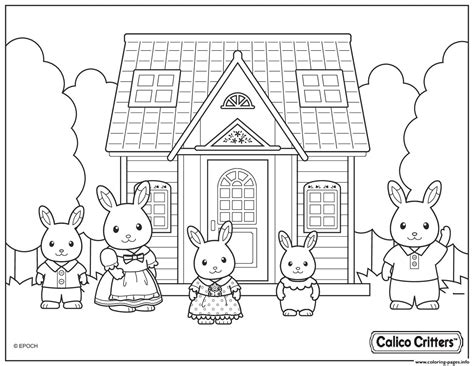 Bell the rabbit is wearing a witch costume, dominic hazelnut chipmunk is wearing a vampire. Calico Critters Cute Family coloring pages | Family ...