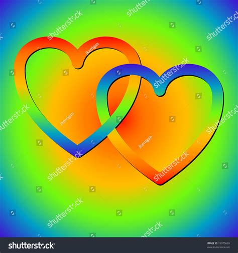 Jpeg Illustration Interlocking Rainbow Hearts Stock Illustration 19075669 Shutterstock