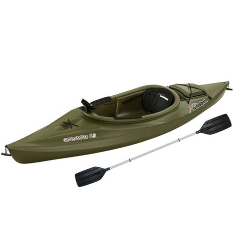 Sun Dolphin Excursion 10 Sit In Fishing Kayak Olive Paddle Included
