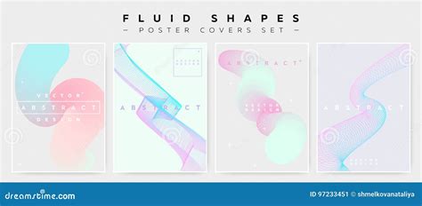 Pastel Covers Set With Abstract Fluid Waves Modern Minimalistic Vector