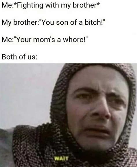 Mefighting With My Brother My Brotheryou Son Of A Bitch Meyour Moms A Whore Both Of Us Wait