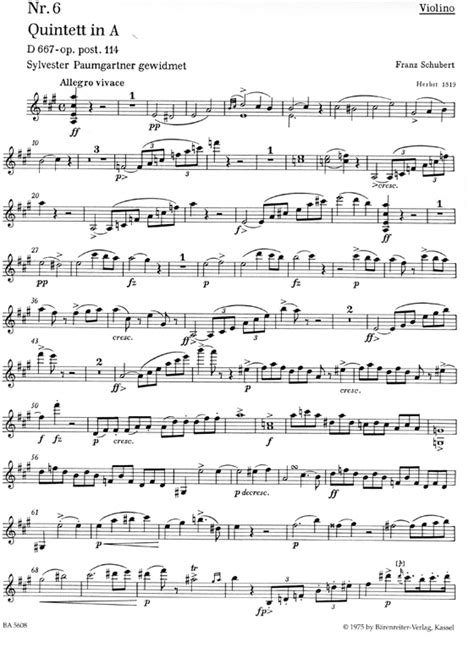 Schubert【quintett In A Major Trout Quintet D 667 Op Post 114