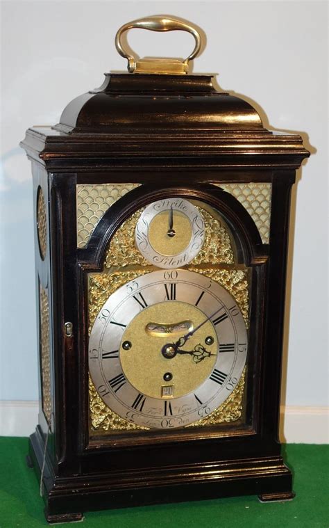 Good George Ii Quarter Repeating Ebonised Bracket Clock Vigne London