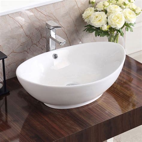 Choosing a style for your bathroom vanity sink will likely depend on how you envision it fitting in. Bathroom Vessel Bowl Oval Vanity White Sink 22 3/4" x 14 3 ...