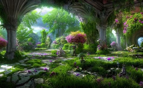 Inside An Ethereal Magical Garden Highly Detailed 8 Stable