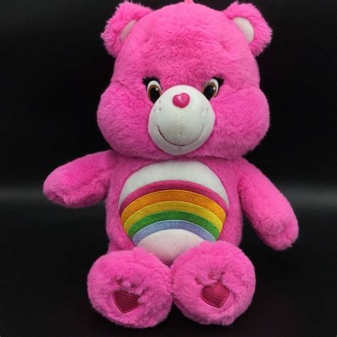Care Bears Cheer Bear Hot Pink Plush Rainbow Soft Toy 14 2014 Stuffed Carebears Toys Soft