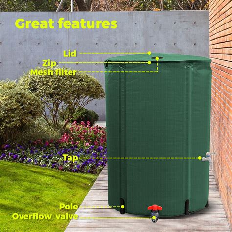 250l Water Tank Rain Storage Tanks Collapsible Camping Caravan Rv