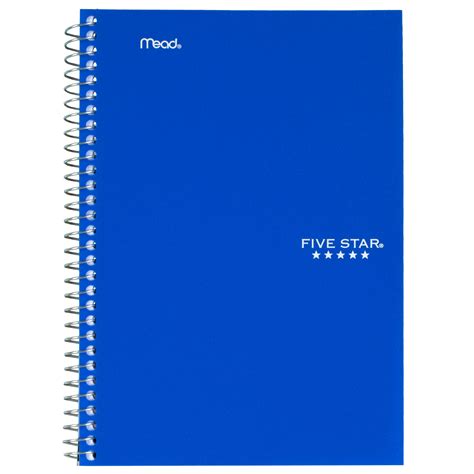 Five Star Notebook 2 Subject College Ruled 6 X 95 In Blue 72287
