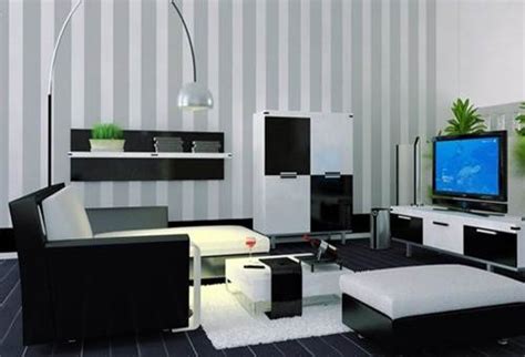 contoh ruang tamu minimalis hitam putih englshgras