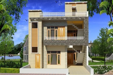 Modern house elevation - GharExpert