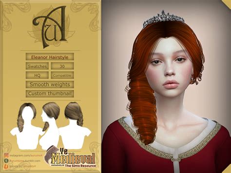 The Sims Resource Ye Medieval Eleanor Hairstyle
