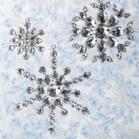 Jeweled Snowflake Ornaments Set Of 12 Frontgate