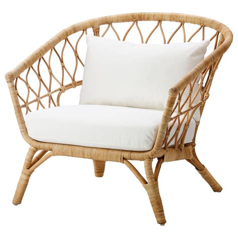 Stockholm 2017 Armchair With Cushion Rattan Röstånga White Ikea