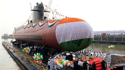 Indian Navy Gets Its First Indigenously Built Scorpene Class Submarine