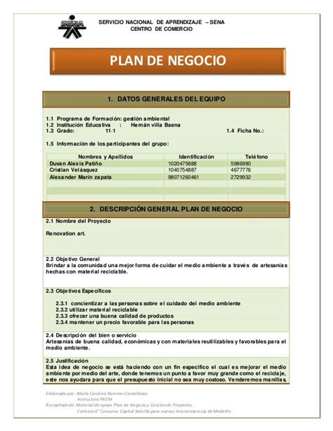 Word Plan De Negocios