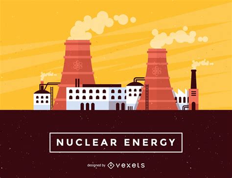 Nuclear Energy Skyline Illustration Vector Download